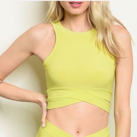 Trendy boutique Tops - Neon yellow tank crop top, CUTE!